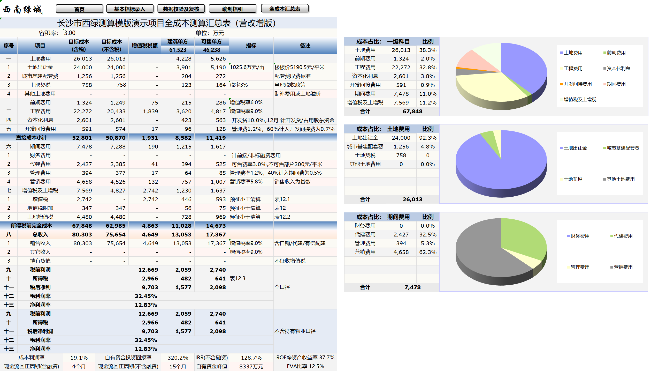 XLCS v5 西绿项目全成本测算预览